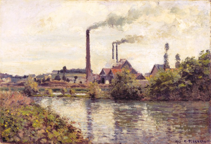 The Factory at Pontoise a Camille Pissarro