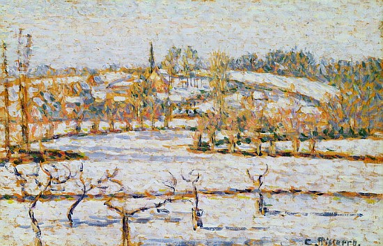Effect of Snow at Eragny, c.1886 a Camille Pissarro