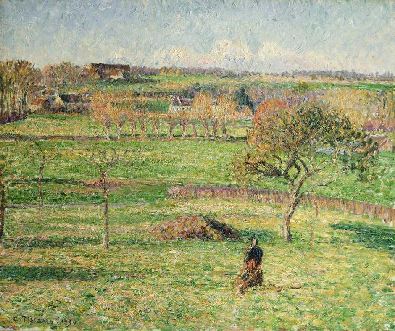 Felder im Herbst bei Bazincourt a Camille Pissarro