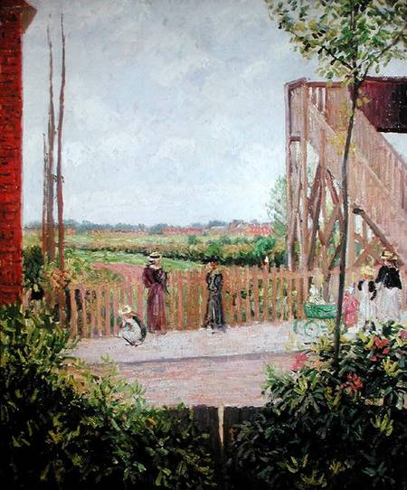 The Footbridge, Bath Road, Bedford Park a Camille Pissarro