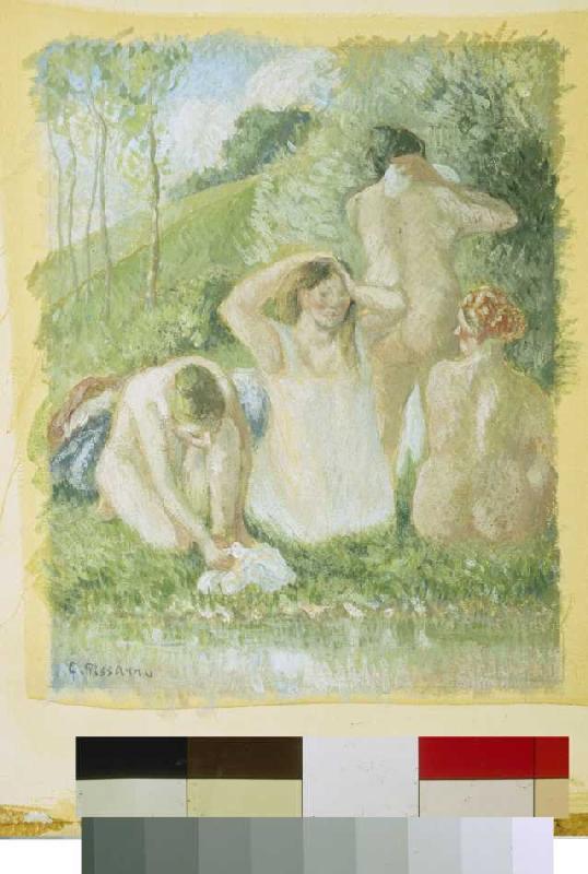 Group of taking a bath a Camille Pissarro