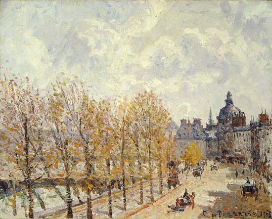The Malaquais Quay in the Morning, Sunny Weather a Camille Pissarro