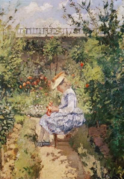 Girl in a Garden a Camille Pissarro