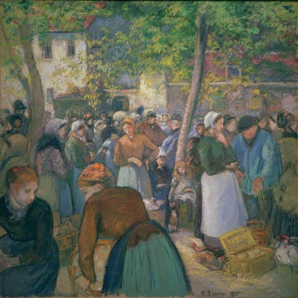 Pissarro / The poultry market / 1885 a Camille Pissarro