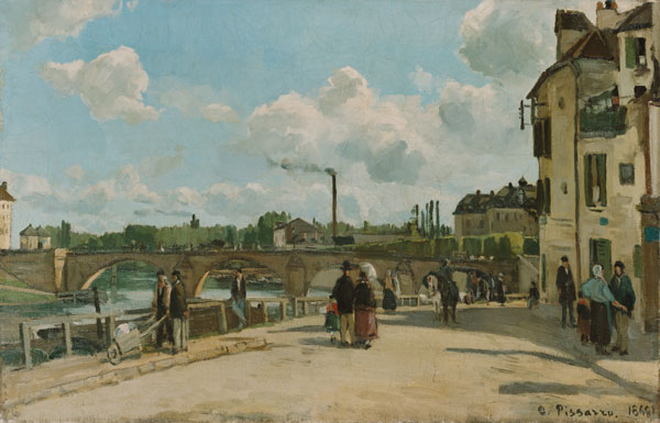 (view of Pontoise Quai you Pothuis) a Camille Pissarro