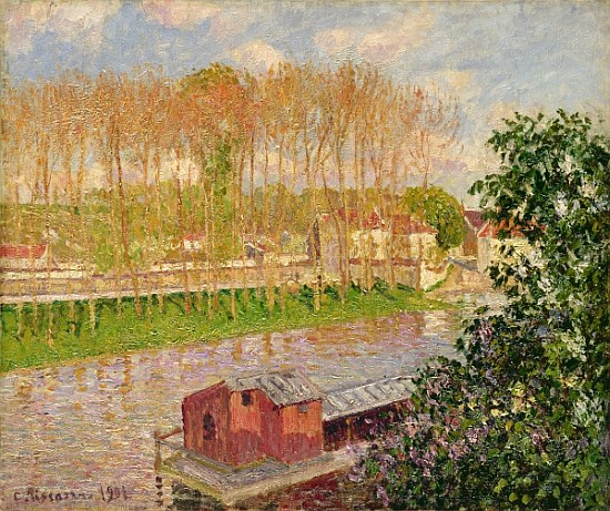 Sunset at Moret-sur-Loing a Camille Pissarro