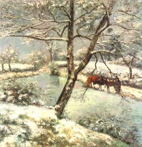 Winter in Montfoucault, snow atmosphere