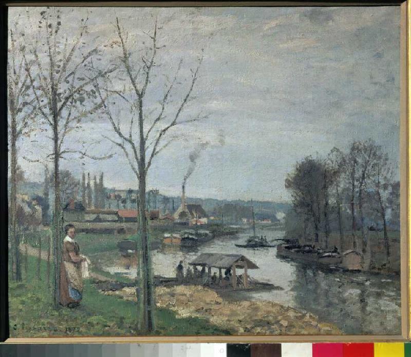 The Wäscher footbridge in port Maly (Pontoise) a Camille Pissarro