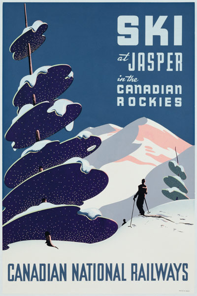 Poster advertising the Canadian Ski Resort Jasper a Canadian School
