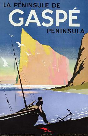 Poster che pubblicizza la penisola di Gaspe, Quebec, Canada