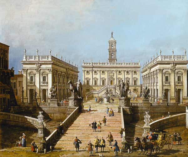 Roma, scala al Campodiglio a Canal Giovanni Antonio Canaletto