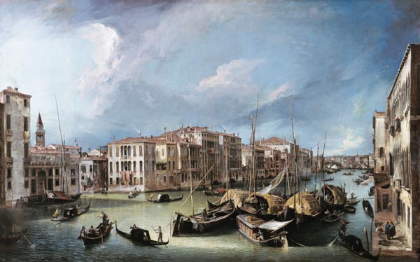 Canal grande a Venezia con il ponte di Rialto a Canal Giovanni Antonio Canaletto