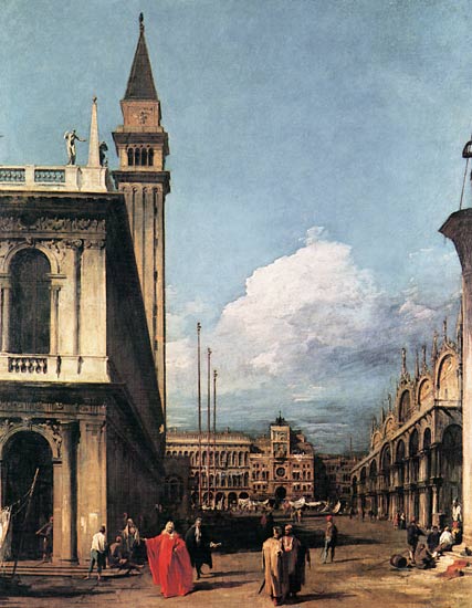 The Piazzetta against the Torre dell ' Orologio a Canal Giovanni Antonio Canaletto