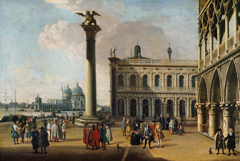 A view of the Piazzetta Looking West (pair of 63931) a Canal Giovanni Antonio Canaletto