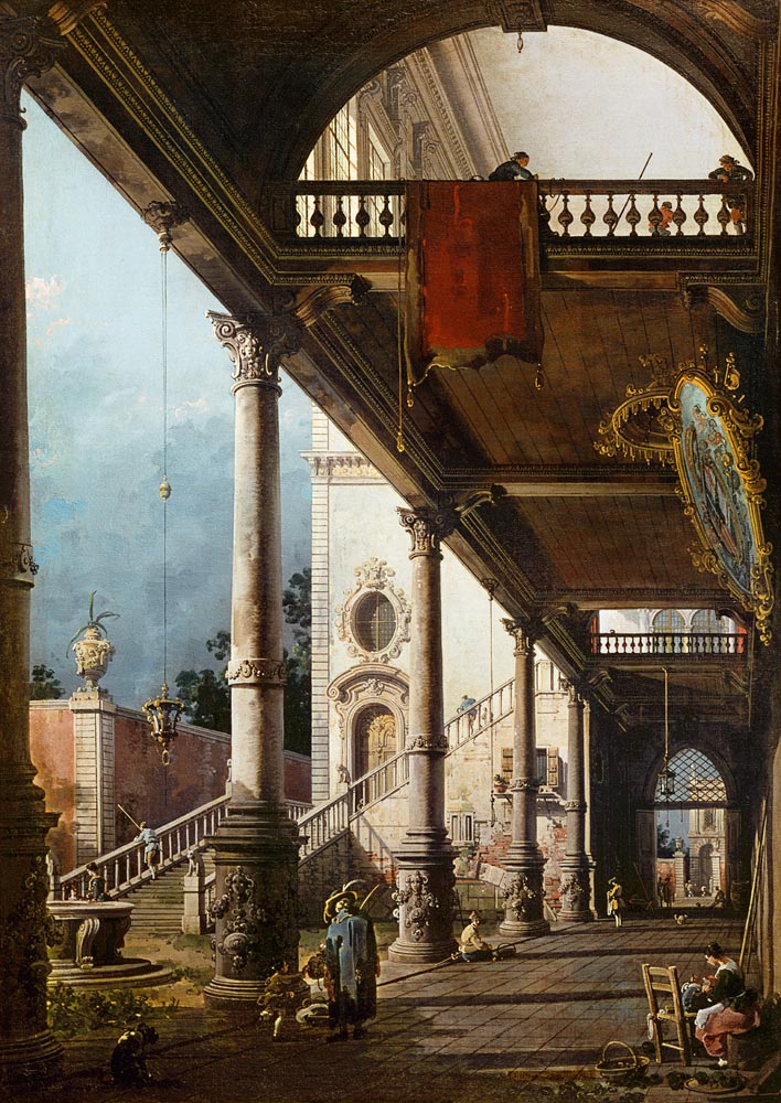 Caprice with Kolonade a Canal Giovanni Antonio Canaletto
