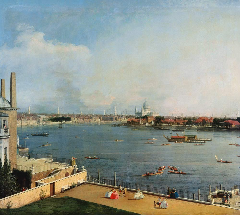 The Thames and the centre of London from Richmond House a Canal Giovanni Antonio Canaletto