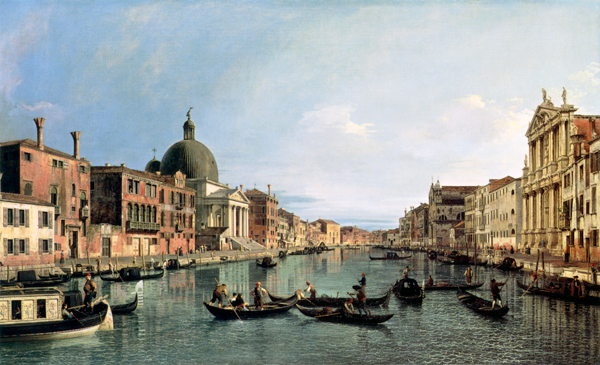 Grand Canal: looking South west from The Chiesa degli Scalzi to The Fondamenta della Crose a Canal Giovanni Antonio Canaletto