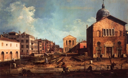 The Campo San Guiseppe di Castello and the chiesa San Niccolò di Castello a Canal Giovanni Antonio Canaletto