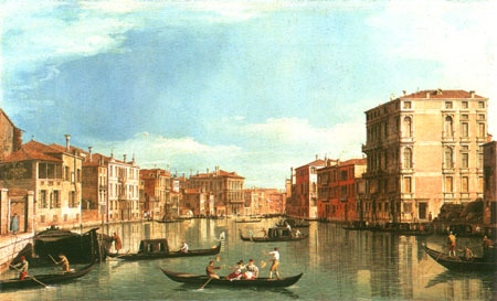 The Canal grandee between Palazzo Bembo and Palazzo Vendramin a Canal Giovanni Antonio Canaletto