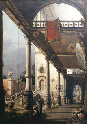 Capriccio of a Colonnade, 1765 (oil on canvas) a Canal Giovanni Antonio Canaletto