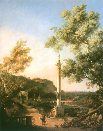 Caprice: River country cape of with are Column a Canal Giovanni Antonio Canaletto