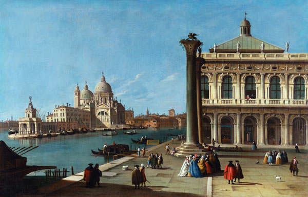 Entrance To Grand Canal, Venice, With Piazzetta And The Church Of Santa Maria Della Salute a Canal Giovanni Antonio Canaletto