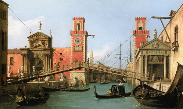 The arsenal entrance a Canal Giovanni Antonio Canaletto