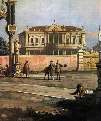 Detail of a Town House and a public square (oil on canvas) a Canal Giovanni Antonio Canaletto