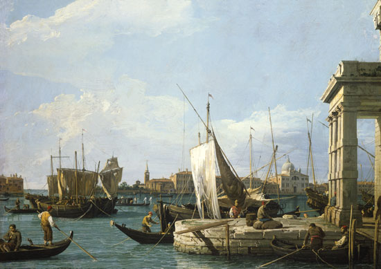 La Dogana a Venezia a Canal Giovanni Antonio Canaletto