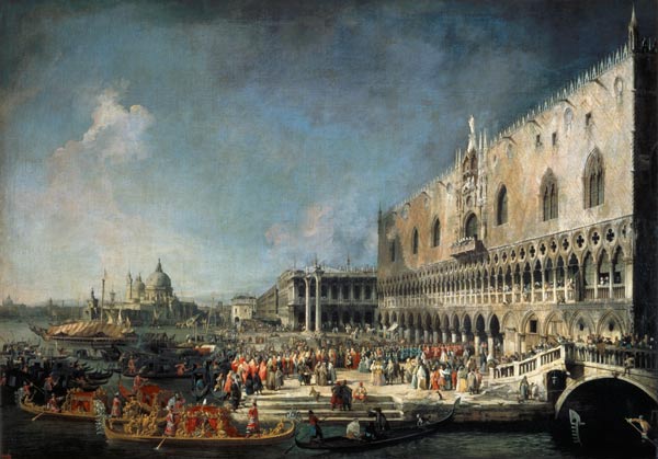 Accoglienza di un inviato francese a Venezia a Canal Giovanni Antonio Canaletto