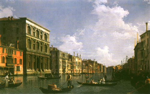 Grand Canal: looking South west from The Palazzo Grimani to The Palazzo Foscari a Canal Giovanni Antonio Canaletto