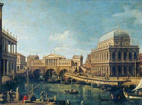 Caprice: are of Palladian design of for The Rialto bridge a Canal Giovanni Antonio Canaletto