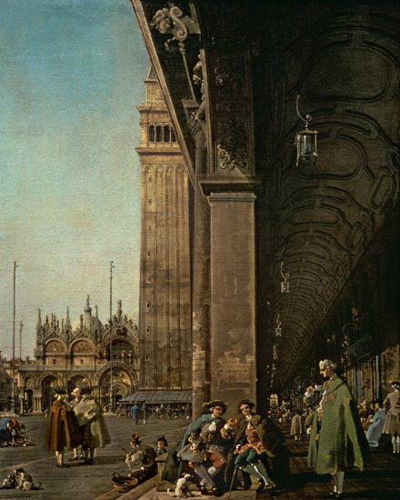 Piazza di San Marco: looking East from the South West Corner and the Colonnade of the Procuratie Nuo a Canal Giovanni Antonio Canaletto