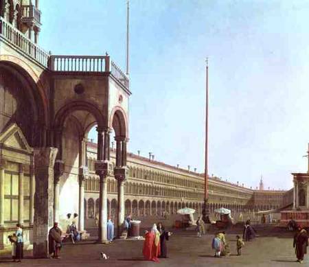 Piazza di San Marco from the Doges' Palace a Canal Giovanni Antonio Canaletto