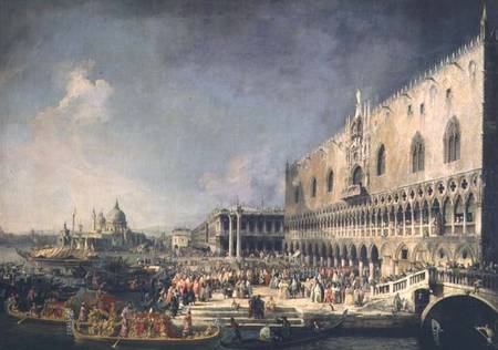 The Reception of the French Ambassador in Venice a Canal Giovanni Antonio Canaletto