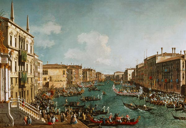 The regatta on Canale grandee in front of the palais Ca'Foscari. a Canal Giovanni Antonio Canaletto