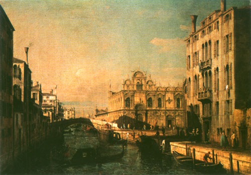 Riva the Mendicanti and The Scuola di p. Marco a Canal Giovanni Antonio Canaletto