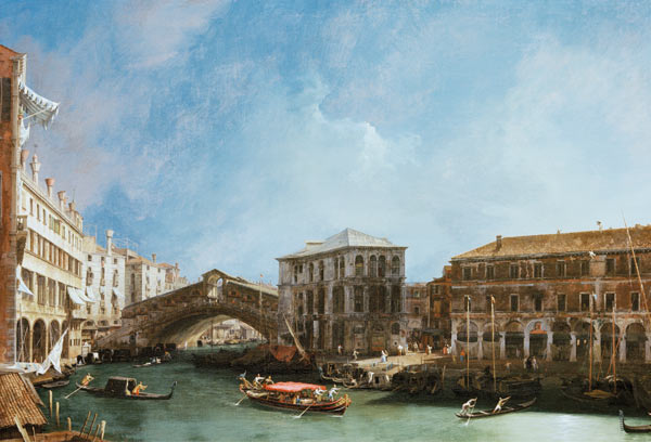 Grand Canal: The Rialto bridge from of The North a Canal Giovanni Antonio Canaletto
