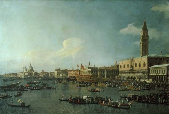 Il bacino di San Marco il giorno dell'ascenzione a Canal Giovanni Antonio Canaletto