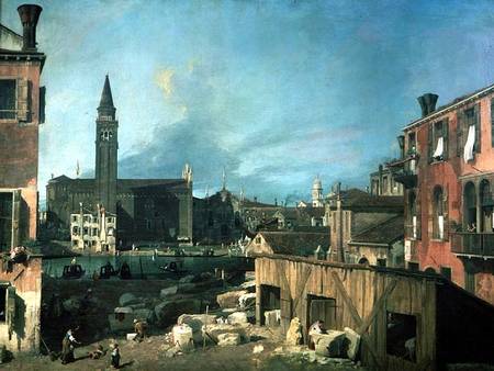 Venice: Campo San Vidal and Santa Maria della Carita (The Stonemason's Yard) a Canal Giovanni Antonio Canaletto