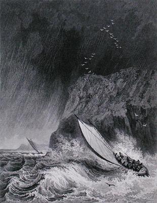 The boats off Walden Island in a snow storm, August 12th 1827, from 'Journal of a Third Voyage for t a Captain George Francis Lyon