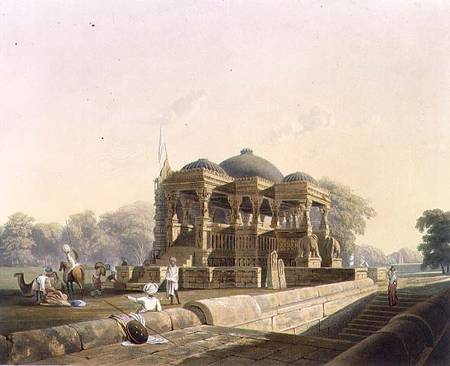 Ancient Temple at Hulwud, from Volume I of 'Scenery, Costumes and Architecture of India', painted by a Captain Robert M. Grindlay