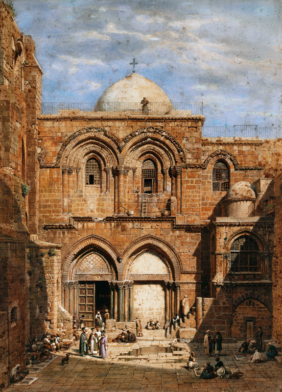 Eingang zur Grabeskirche in Jerusalem a Carl Friedr.Heinrich Werner