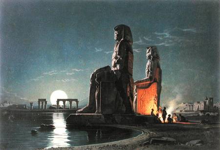 The Colossi of Memnon, Thebes, one of 24 illustrations produced by G.W. Seitz a Carl Friedr.Heinrich Werner