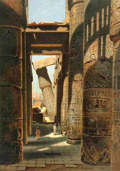 Karnak , Temple Ruins a Carl Friedr.Heinrich Werner