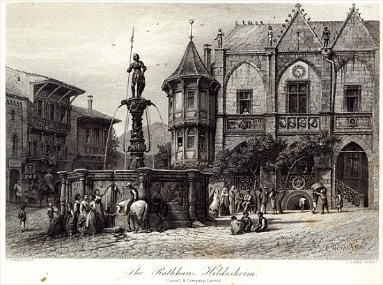 The Rathhaus, Hildesheim; engraved by J.J. Crew, printed Cassell & Company Ltd a Carl Friedr.Heinrich Werner