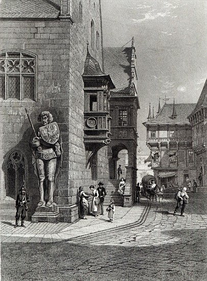 Town Hall, Halberstadt; engraved by E. Joubert, printed Cassell & Company Ltd a Carl Friedr.Heinrich Werner