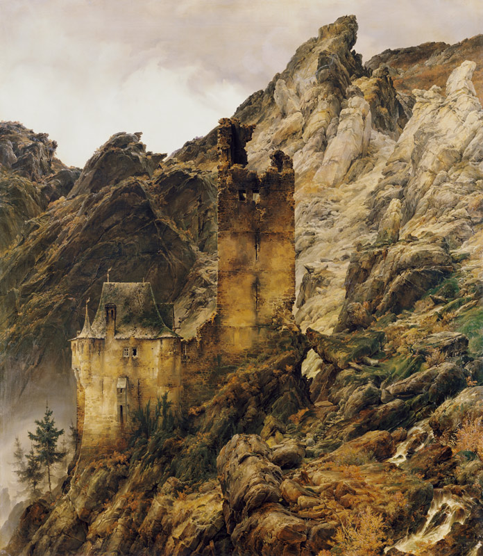 Schlucht mit Ruinen a Carl Friedrich Lessing