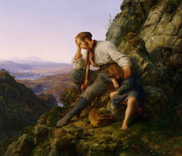 The Robber and His Child a Carl Friedrich Lessing