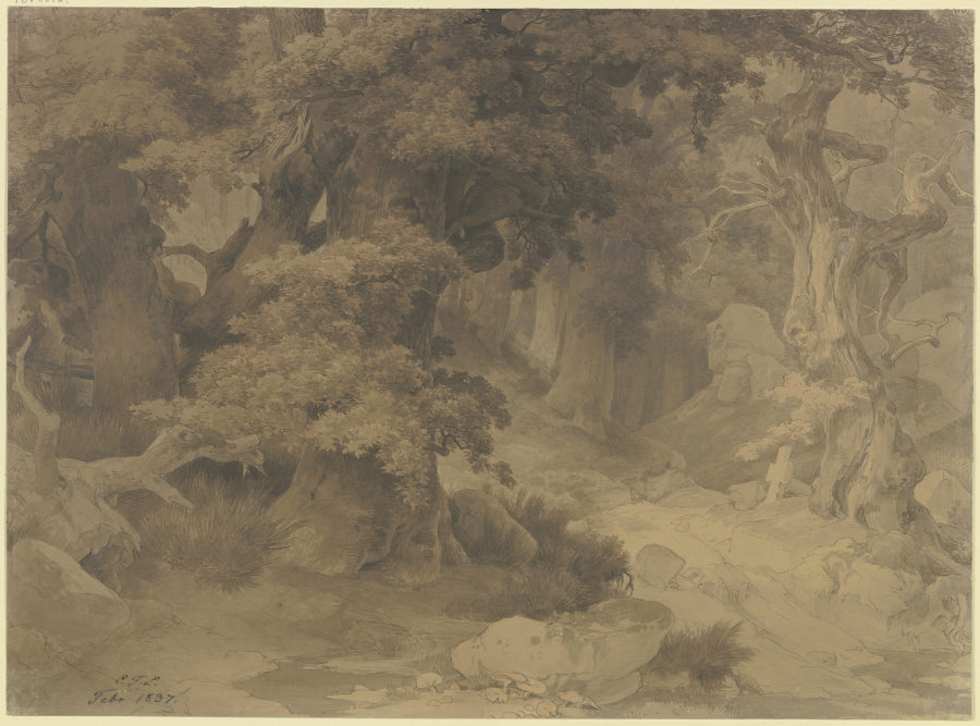 Oak forest a Carl Friedrich Lessing